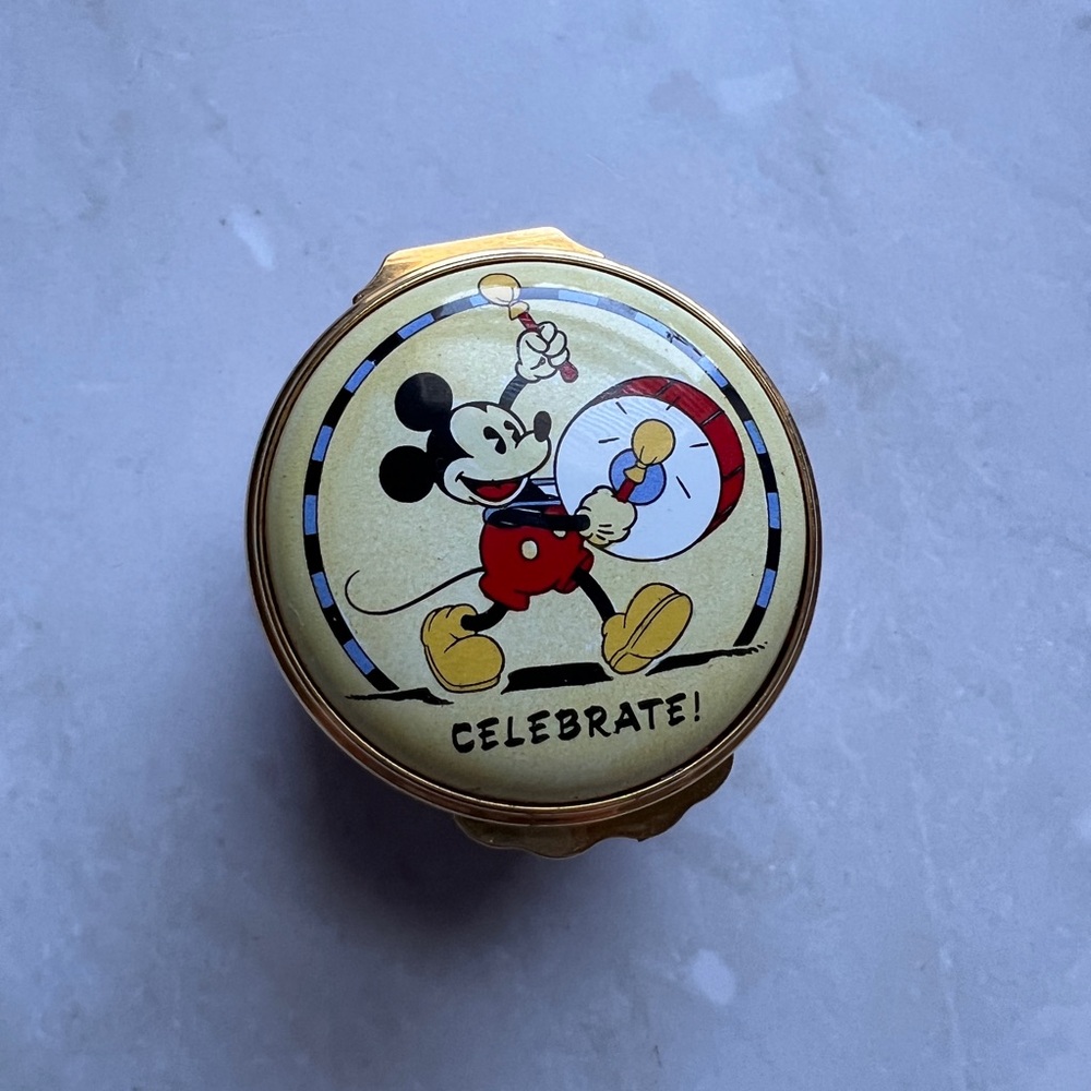 Disney Celebrate Compact Favor in Gold with Red and Yellow Accents